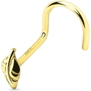 Oro 14 kt Screw Nasale Foglia