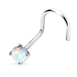 Oro 14 kt Screw Nasale Opale