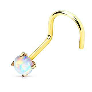 Oro 14 kt Screw Nasale Opale