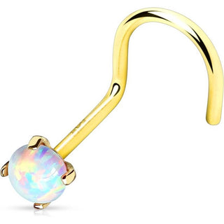 Oro 14 kt Screw Nasale Opale