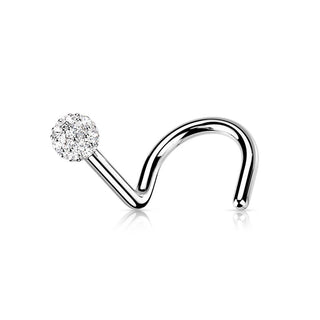 Oro 14 kt Screw Nasale Zircone