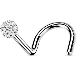 Oro 14 kt Screw Nasale Zircone