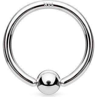 Oro 14 kt Anello Piercing Sfera oro bianco Pieghevole