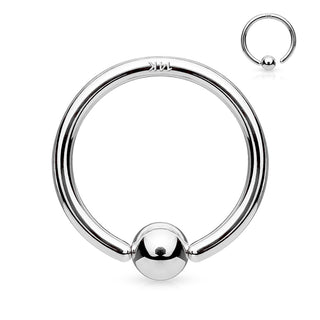 Oro 14 kt Anello Piercing Sfera oro bianco Pieghevole