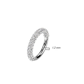 Oro 14 kt Anello Piercing Zirconi Clicker