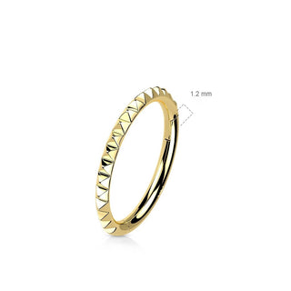 Oro 14 kt Anello Piercing Anello dentellato Clicker