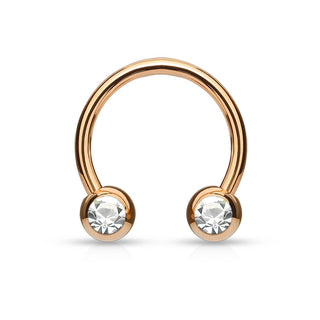 Ferro di Cavallo Sfera arcobaleno con zirconi