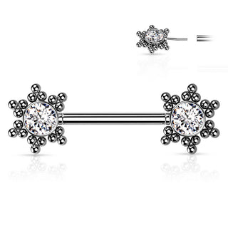 Piercing Capezzolo Stella in zirconi Push-In