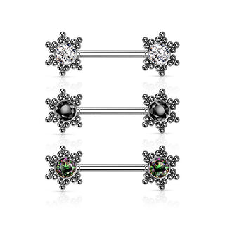 Piercing Capezzolo Stella in zirconi Push-In