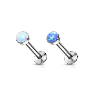 Labret Opale con incastonatura a coppa d´argento Push-In