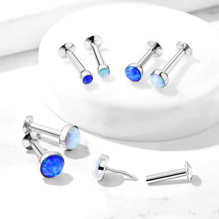Labret Opale con incastonatura a coppa d´argento Push-In