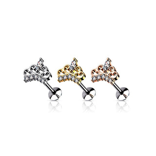 Labret Corona di zirconi Push-In