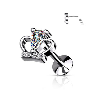 Labret Corona con zircone Push-In