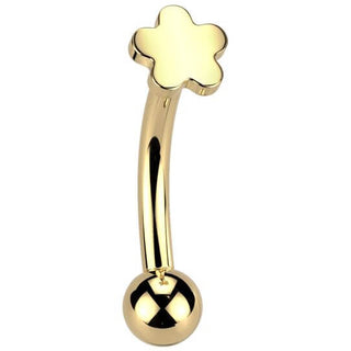 Titanio Piercing Sopracciglio fiore palla Push-In