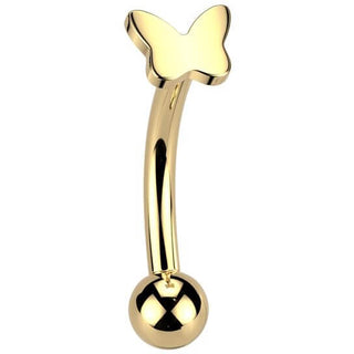 Titanio Piercing Sopracciglio farfalla palla Push-In