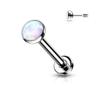 Titanio Labret Opale piatto e argento Push-In