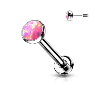Titanio Labret Opale piatto e argento Push-In