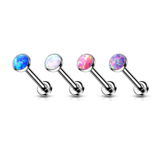 Titanio Labret Opale piatto e argento Push-In