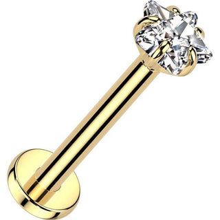 Titanio Labret Zircone stella Push-In
