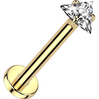 Titanio Labret Zircone triangolo Push-In