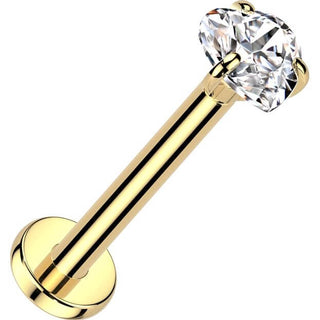 Titanio Labret Zircone cuore Push-In