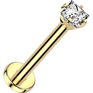 Titanio Labret Zircone quadrato Push-In
