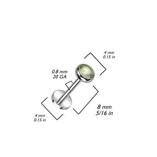 Titanio Labret Tondo con pietra naturale Push-In