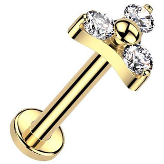 Titanio Labret Trinità zirconi incastronati Push-In