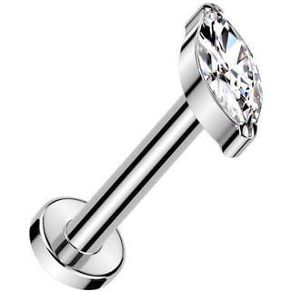 Titanio Labret Zircone taglio marquise Push-In