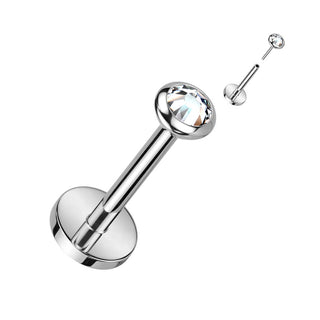 Titanio Labret Zircone / Opale Push-In