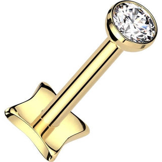 Titanio Labret Zircone Incastonato Push-In