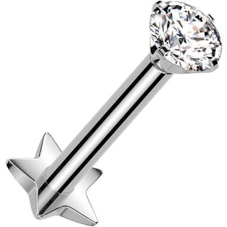 Titanio Labret Zircone con base a stella Push-In