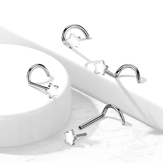 Titanio Screw Nasale Stella piatta d´argento Push-In