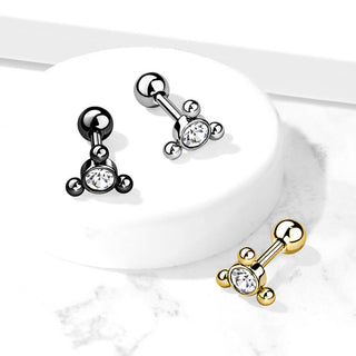 Barbell Triangolo con zircone