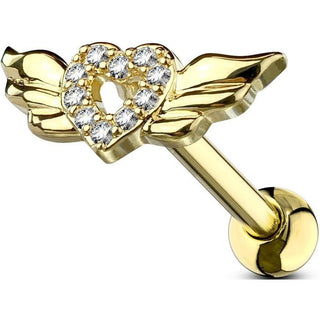 Barbell Cuore di zirconi Alato