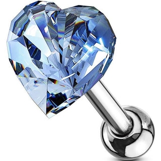 Barbell Base argento con zircone a cuore