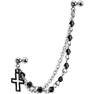 Barbell Pendente a croce con catena d´argento