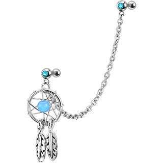 Barbell Pendente Acchiappasogni d´argento con catena
