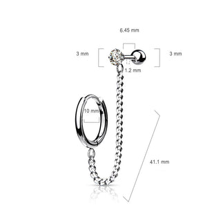 Barbell Catena zircone e anello Clicker