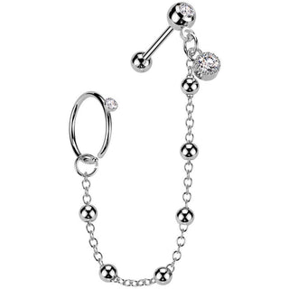 Value Pack Zircone barbell catena croce anello
