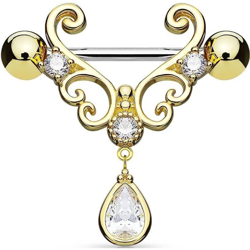 8 Paia Piercing Capezzolo Acciaio Chirurgico - Set Con CZ, Cuori E Farfalle Per Donne - Foto 7