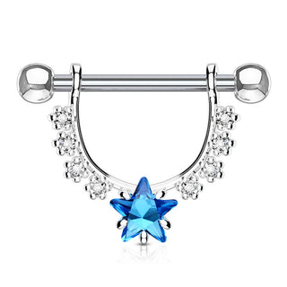 Piercing Capezzolo Pendente a ghirlanda di stelle in zircone
