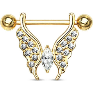 Piercing Capezzolo Farfalla di zirconi