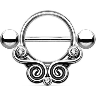 Piercing Capezzolo Anello con zirconi