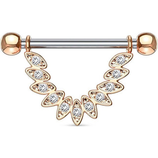 Piercing Capezzolo Pendente a foglie in zircone