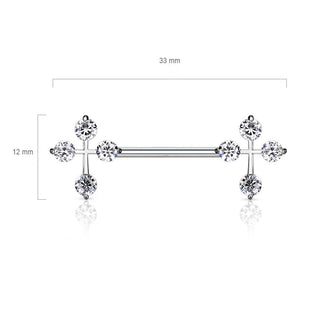 Piercing Capezzolo Croci di zirconi