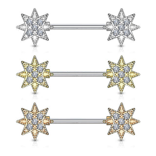 Piercing Capezzolo Stelle di zirconi