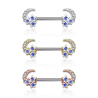 Piercing Capezzolo Luna e stelle
