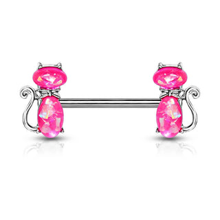 Piercing Capezzolo Gatto di opali