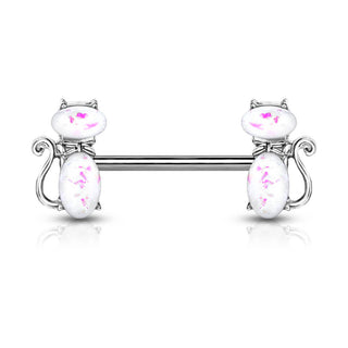 Piercing Capezzolo Gatto di opali